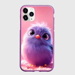 Чехол iPhone 11 Pro матовый Милая фиолетовая птичка, цвет: 3D-фиолетовый