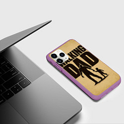 Чехол iPhone 11 Pro матовый The walking dad - каламбур, цвет: 3D-фиолетовый — фото 2