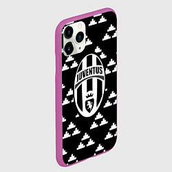 Чехол iPhone 11 Pro матовый Juventus геометрия треугольники, цвет: 3D-фиолетовый — фото 2