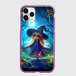 Чехол iPhone 11 Pro матовый Ведьмочка-малютка в ночь на хэллоуин