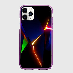 Чехол iPhone 11 Pro матовый Neon colored geometric