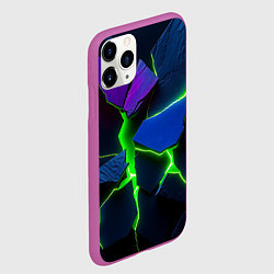 Чехол iPhone 11 Pro матовый Neon tile, цвет: 3D-фиолетовый — фото 2