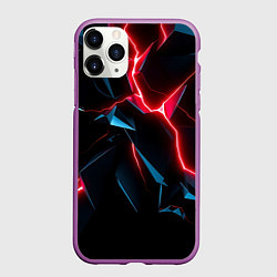 Чехол iPhone 11 Pro матовый Neon multicolored, цвет: 3D-фиолетовый
