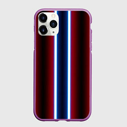 Чехол iPhone 11 Pro матовый Color white blue red, цвет: 3D-фиолетовый
