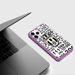 Чехол iPhone 11 Pro матовый Ювентус числа, цвет: 3D-фиолетовый — фото 2