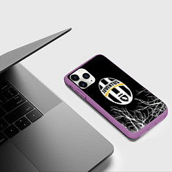 Чехол iPhone 11 Pro матовый Ювентус деревья белые, цвет: 3D-фиолетовый — фото 2