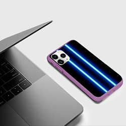 Чехол iPhone 11 Pro матовый Color blue neon, цвет: 3D-фиолетовый — фото 2