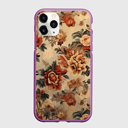 Чехол iPhone 11 Pro матовый Ковер цветочный текстура
