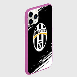 Чехол iPhone 11 Pro матовый Juventus краски штрихи текстура, цвет: 3D-фиолетовый — фото 2