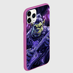 Чехол iPhone 11 Pro матовый Гитарист Шрек, цвет: 3D-фиолетовый — фото 2
