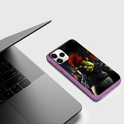 Чехол iPhone 11 Pro матовый Шрек боец с катаной, цвет: 3D-фиолетовый — фото 2