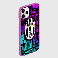 Чехол iPhone 11 Pro матовый Одни из нас x ювентус неон паттерн, цвет: 3D-фиолетовый — фото 2