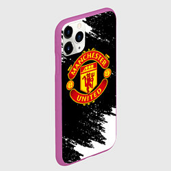 Чехол iPhone 11 Pro матовый Манчестер Юнайтед белые краски, цвет: 3D-фиолетовый — фото 2