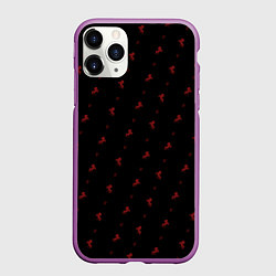 Чехол iPhone 11 Pro матовый Красный конь паттерн