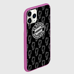 Чехол iPhone 11 Pro матовый Бавария Мюнхен люди паттерн, цвет: 3D-фиолетовый — фото 2