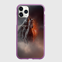 Чехол iPhone 11 Pro матовый Всадник на лошади из тумана