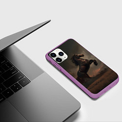 Чехол iPhone 11 Pro матовый Лошадь встает на дыбы, цвет: 3D-фиолетовый — фото 2