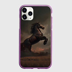 Чехол iPhone 11 Pro матовый Лошадь встает на дыбы