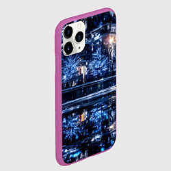 Чехол iPhone 11 Pro матовый Новогодняя ночная Москва, цвет: 3D-фиолетовый — фото 2