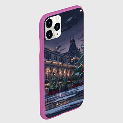 Чехол iPhone 11 Pro матовый Новогодняя Московская ночь, цвет: 3D-фиолетовый — фото 2