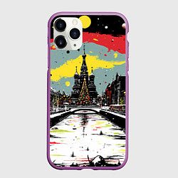 Чехол iPhone 11 Pro матовый Праздничная новогодняя Москва