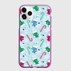 Чехол iPhone 11 Pro матовый Новогодний паттерн