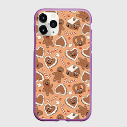 Чехол iPhone 11 Pro матовый Паттерн с новогодним печеньем