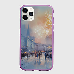 Чехол iPhone 11 Pro матовый Новогодняя Питерская атмосфера, цвет: 3D-фиолетовый