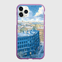Чехол iPhone 11 Pro матовый Зимний утренний Питер