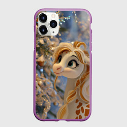 Чехол iPhone 11 Pro матовый Новогодняя лошадка в крапинку