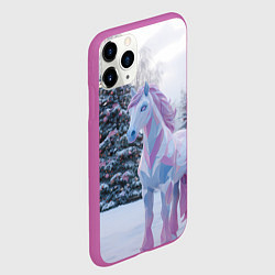 Чехол iPhone 11 Pro матовый Геометрическая новогодняя лошадка, цвет: 3D-фиолетовый — фото 2
