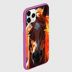 Чехол iPhone 11 Pro матовый Завораживающая огненная лошадь, цвет: 3D-фиолетовый — фото 2