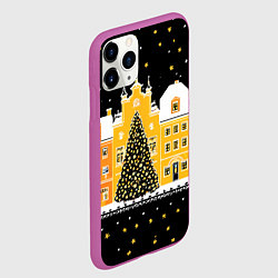 Чехол iPhone 11 Pro матовый Новогодняя ночь в городе, цвет: 3D-фиолетовый — фото 2