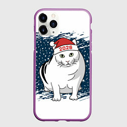 Чехол iPhone 11 Pro матовый Кот Бендер - 2026, цвет: 3D-фиолетовый