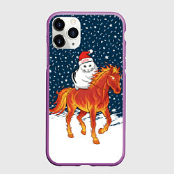 Чехол iPhone 11 Pro матовый Кот Бендер и огненный конь - 2026