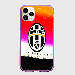 Чехол iPhone 11 Pro матовый Ювентус спорт люди, цвет: 3D-фиолетовый