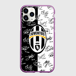 Чехол iPhone 11 Pro матовый Ювентус автографы, цвет: 3D-фиолетовый