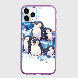 Чехол iPhone 11 Pro матовый Пингвины и лёд