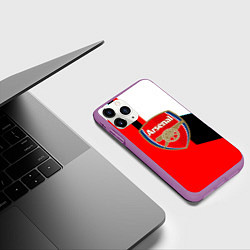 Чехол iPhone 11 Pro матовый Арсенал геометрия спорт, цвет: 3D-фиолетовый — фото 2