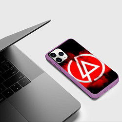Чехол iPhone 11 Pro матовый Linkin Park: Red style, цвет: 3D-фиолетовый — фото 2