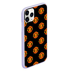 Чехол iPhone 11 Pro матовый Manchester United Pattern, цвет: 3D-светло-сиреневый — фото 2