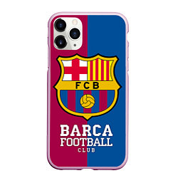 Чехол iPhone 11 Pro матовый Barca Football, цвет: 3D-розовый