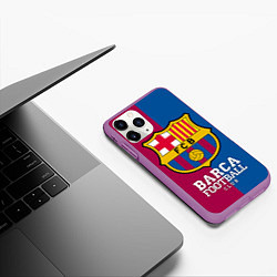 Чехол iPhone 11 Pro матовый Barca Football, цвет: 3D-фиолетовый — фото 2