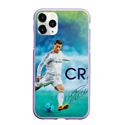 Чехол iPhone 11 Pro матовый CR Ronaldo, цвет: 3D-светло-сиреневый