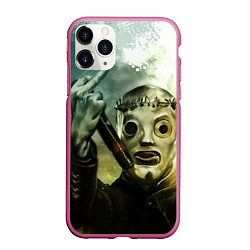 Чехол iPhone 11 Pro матовый Slipknot, цвет: 3D-малиновый