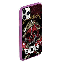 Чехол iPhone 11 Pro матовый Metallica: XXX, цвет: 3D-фиолетовый — фото 2