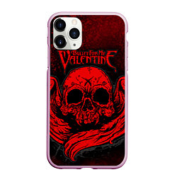 Чехол iPhone 11 Pro матовый BFMV: Red Skull, цвет: 3D-розовый