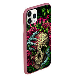 Чехол iPhone 11 Pro матовый BFMV: Roses Skull, цвет: 3D-малиновый — фото 2