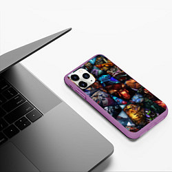 Чехол iPhone 11 Pro матовый Dota 2: All Pick, цвет: 3D-фиолетовый — фото 2