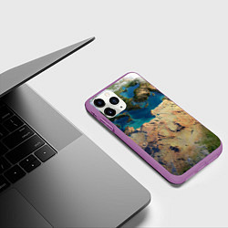 Чехол iPhone 11 Pro матовый Земля, цвет: 3D-фиолетовый — фото 2